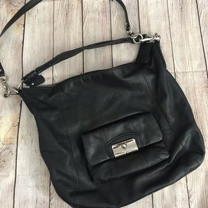 Coach “Kristin” black slouch hobo bag leather
